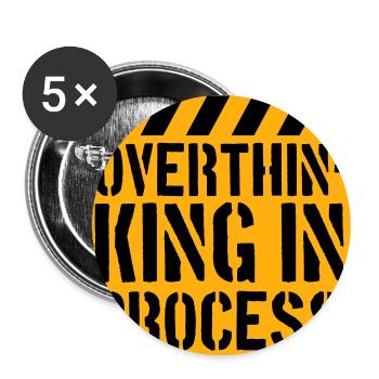Overthinking In Process Funny Brooding Saying Logo - Buttons large 2.2''/56 mm (5-pack) - white - Front