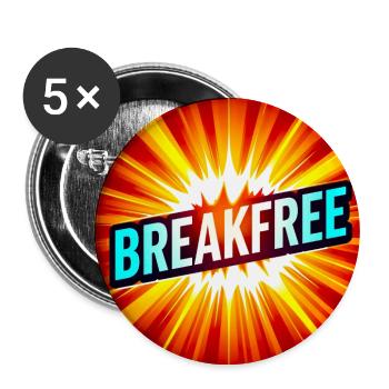 Breakfree Burst-Grafik - Buttons groß 56 mm (5er Pack) - Weiß - Vorne