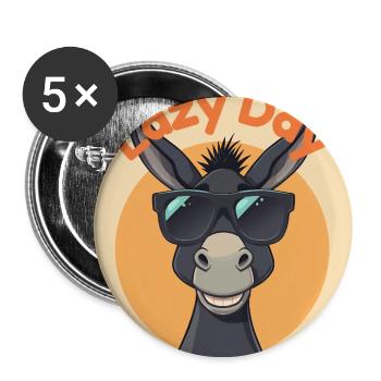 Âne paresseux lunettes soleil - Lot de 5 grands badges (56 mm) - blanc - Devant