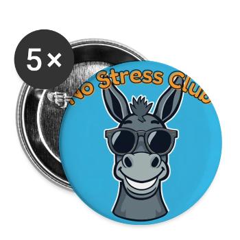 No Stress Club Donkey Cool - Buttons large 2.2''/56 mm (5-pack) - white - Front
