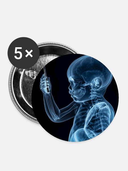 Entwicklung des Smartphones - Buttons groß 56 mm (5er Pack) - Weiß