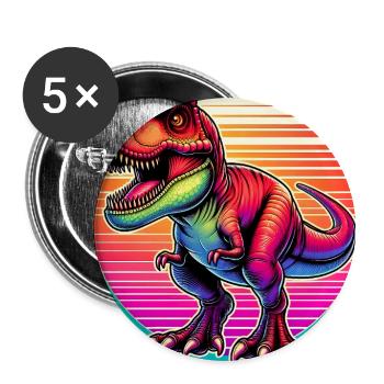 dinosaur - Buttons large 2.2''/56 mm (5-pack) - white - Front