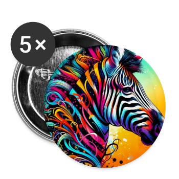 zebra - Buttons large 2.2''/56 mm (5-pack) - white - Front