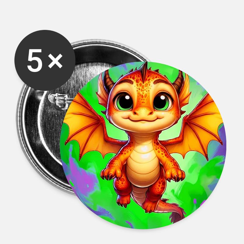 dragon - Buttons large 2.2''/56 mm (5-pack) - white