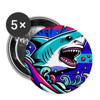 Shark - Buttons large 2.2''/56 mm (5-pack) - white - Front