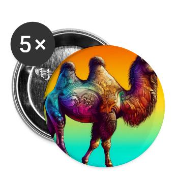 chameau - Lot de 5 grands badges (56 mm) - blanc - Devant