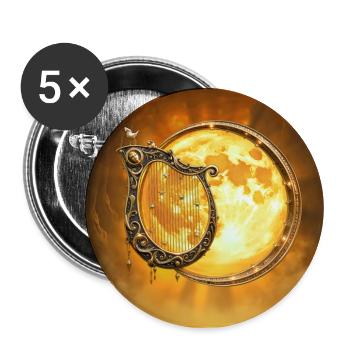 Golden Moon and Ornamental Harp - Buttons large 2.2''/56 mm (5-pack) - white - Front