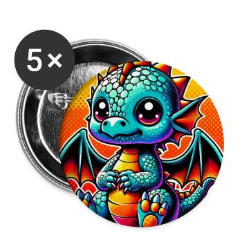 dragon - Buttons large 2.2''/56 mm (5-pack) - white - Front