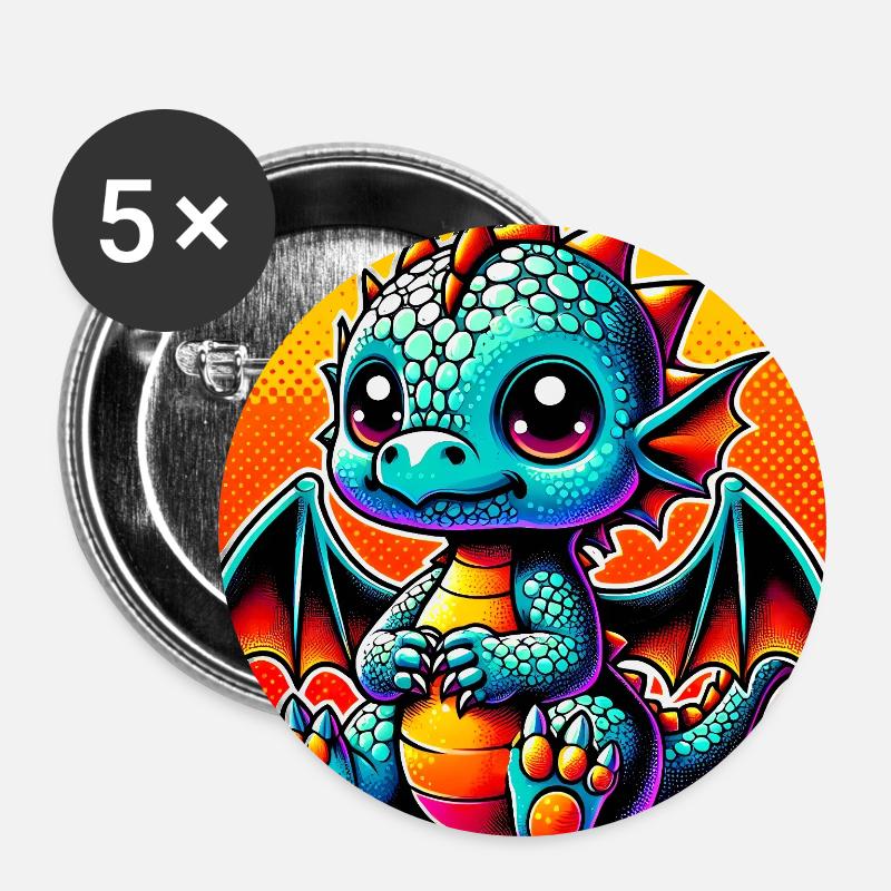 dragon - Buttons large 2.2''/56 mm (5-pack) - white