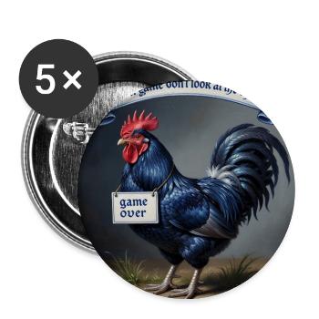 chicken game - Buttons large 2.2''/56 mm (5-pack) - white - Front