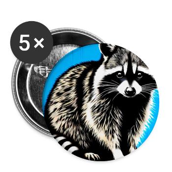 Raccoon - Buttons large 2.2''/56 mm (5-pack) - white - Front