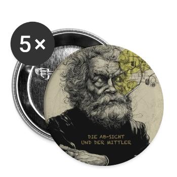 Der_Gedankenblitz-2 - Buttons groß 56 mm (5er Pack) - Weiß - Vorne