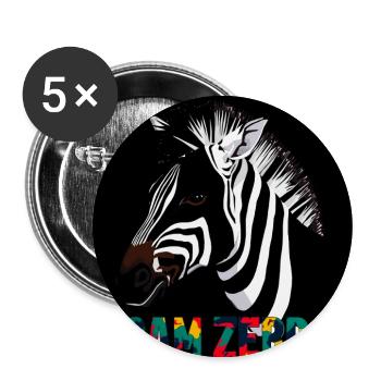 Zebra Silhouette with Colorful Text CANZEBRA - Buttons large 2.2''/56 mm (5-pack) - white - Front