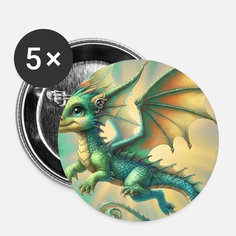 dragon - Buttons large 2.2''/56 mm (5-pack) - white