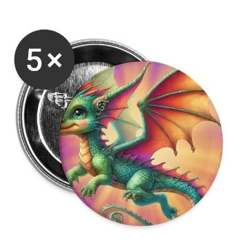 dragon - Buttons large 2.2''/56 mm (5-pack) - white - Front