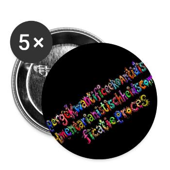 Rainbow Typography on Black Background - Buttons large 2.2''/56 mm (5-pack) - white - Front
