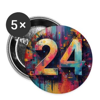 Farbenfrohe Abstraktion 24 - Buttons groß 56 mm (5er Pack) - Weiß - Vorne