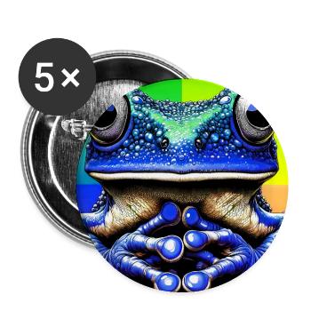 Frosch - Buttons groß 56 mm (5er Pack) - Weiß - Vorne