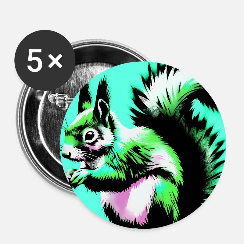 squirrel - Buttons large 2.2''/56 mm (5-pack) - white