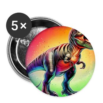 dinosaur - Buttons large 2.2''/56 mm (5-pack) - white - Front