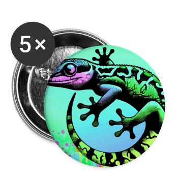 Gecko - Buttons groß 56 mm (5er Pack) - Weiß - Vorne