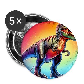 Dinosaurier - Buttons groß 56 mm (5er Pack) - Weiß - Vorne