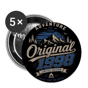 Adventure 1998 – Édition limitée vintage outdoor - Lot de 5 grands badges (56 mm) - blanc - Devant