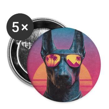 Anubis Synthwave - God on Vacation - Buttons large 2.2''/56 mm (5-pack) - white - Front