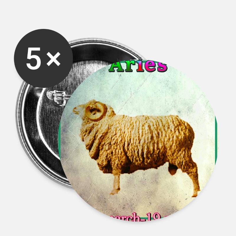 Aries - Buttons large 2.2''/56 mm (5-pack) - white