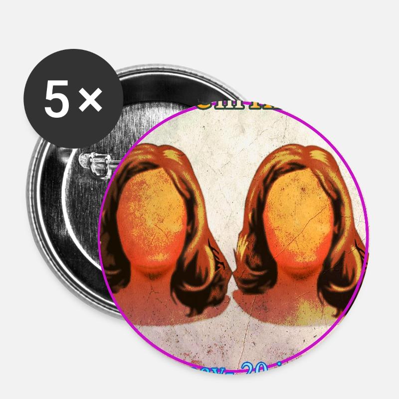 Twins - Buttons large 2.2''/56 mm (5-pack) - white