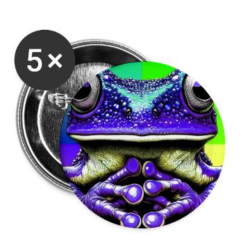 Frosch - Buttons groß 56 mm (5er Pack) - Weiß - Vorne