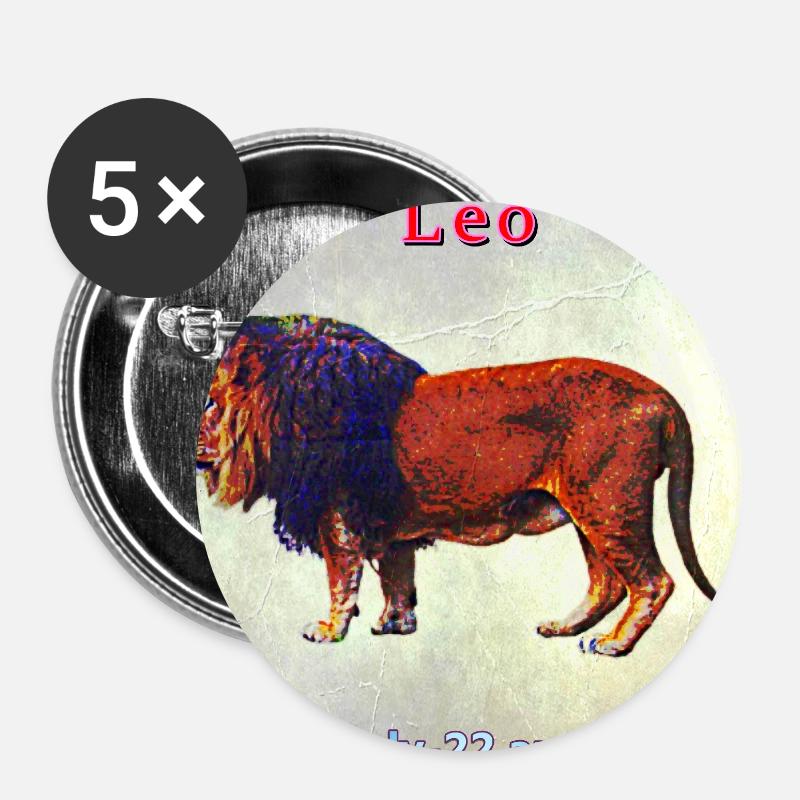lion - Buttons large 2.2''/56 mm (5-pack) - white