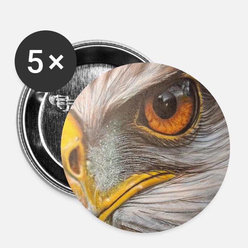 Eagle Eye - Buttons large 2.2''/56 mm (5-pack) - white