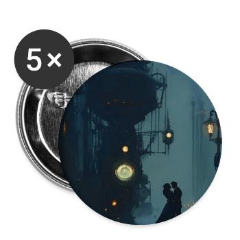 Steamboat romance in the fog - Buttons large 2.2''/56 mm (5-pack) - white - Front