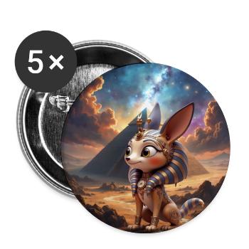 Pharaoh cat in stellar desert - Buttons large 2.2''/56 mm (5-pack) - white - Front