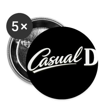 Casual D Vintage Script - Buttons large 2.2''/56 mm (5-pack) - white - Front