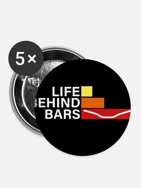 LEBEN HINTER GITTERN - Buttons groß 56 mm (5er Pack) - Weiß