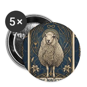 Mouton, le Magicien - Lot de 5 grands badges (56 mm) - blanc - Devant