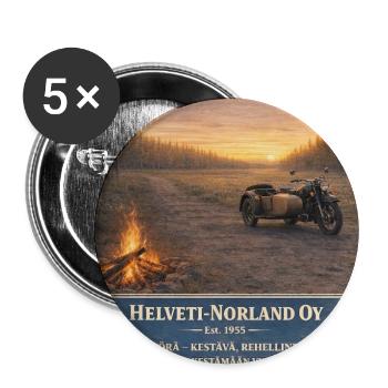 Helveti-Norland OY: Sivupyörä 1955 - Buttons groß 56 mm (5er Pack) - Weiß - Vorne