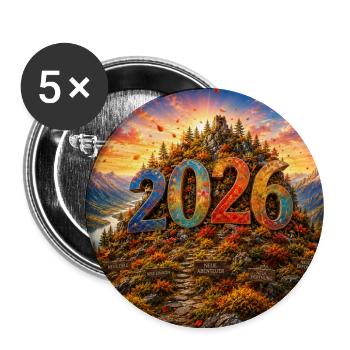 2026 Bergreise: Neue Chancen - Buttons groß 56 mm (5er Pack) - Weiß - Vorne