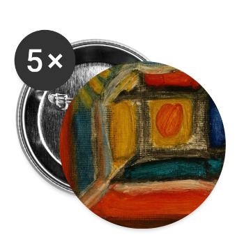 Farbiges Innenraum-Fragment - Buttons groß 56 mm (5er Pack) - Weiß - Vorne