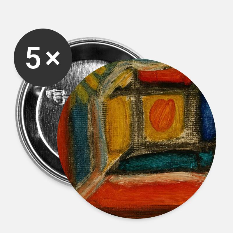 Farbiges Innenraum-Fragment - Buttons groß 56 mm (5er Pack) - Weiß