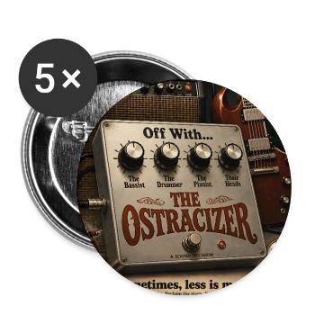 The Ostracizer – Pédale de guitare fictive #21 - Lot de 5 grands badges (56 mm) - blanc - Devant