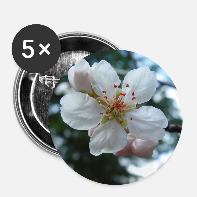 Almond Blossom Spring Look 01 - Buttons large 2.2''/56 mm (5-pack) - white