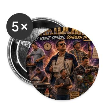 Pünktlichkeit - Buttons groß 56 mm (5er Pack) - Weiß - Vorne