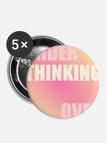 Denken - Buttons groß 56 mm (5er Pack) - Weiß
