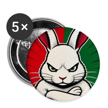 Hase mit Null-Bock auf Weihnachten - Buttons groß 56 mm (5er Pack) - Weiß - Vorne