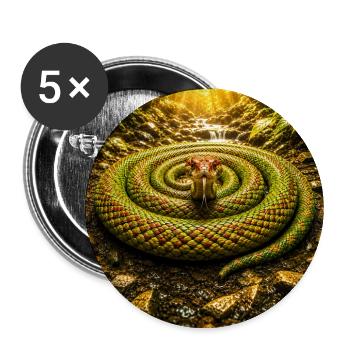 Sun-crowned cobra snake in the jungle - Buttons large 2.2''/56 mm (5-pack) - white - Front