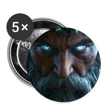 Peruns Blick – der slawische Donnergott - Buttons groß 56 mm (5er Pack) - Weiß - Vorne
