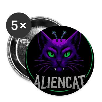 Logo ALIENCAT 2026 - Lot de 5 grands badges (56 mm) - blanc - Devant